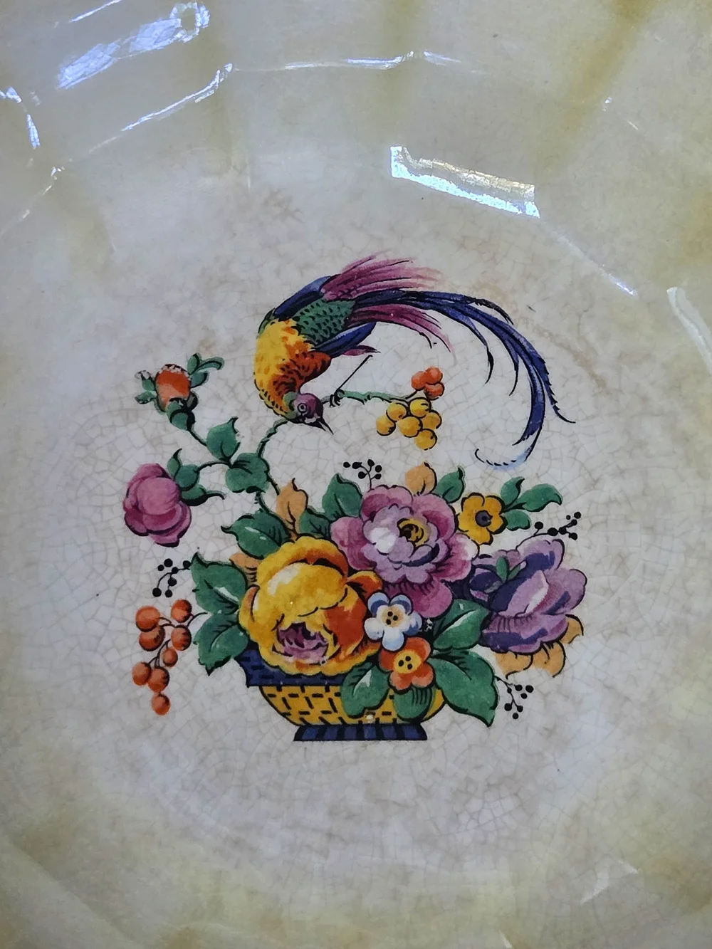 ANTIQUE/VTG 1920s Homer Laughlin Bird of Paradise Swirl Lusterware Serving Bowl